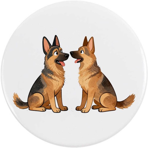 German shepherd pair button - shepherd, pair'