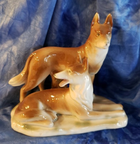 Vintage german shepherd pair - german,