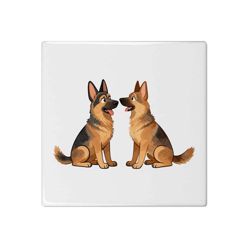 German shepherd pair ceramic - 'german, pair'