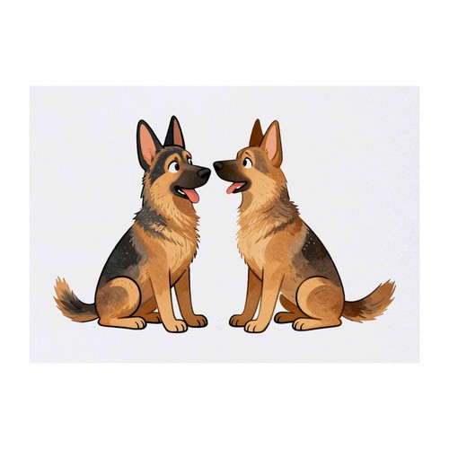 German shepherd pair - shepherd, pair'