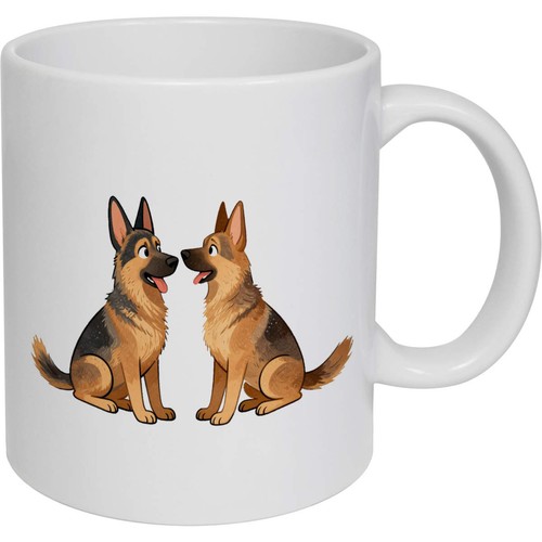 German shepherd pair ceramic - 'german,