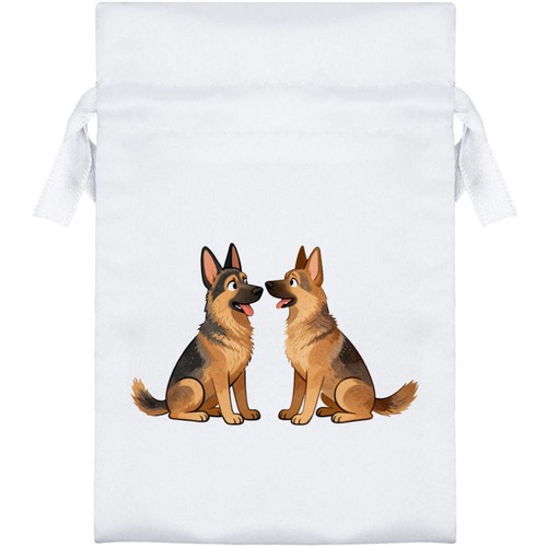 German shepherd pair satin - shepherd, pair'